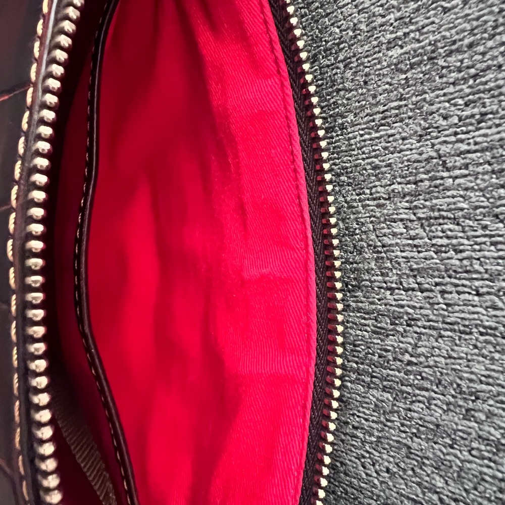 Dooney & Bourke Burgundy Croc Embossed Crossbody Bag - Picture 6 of 10